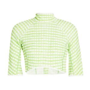 JACQUEMUS Tuba cropped gingham jersey turtleneck top